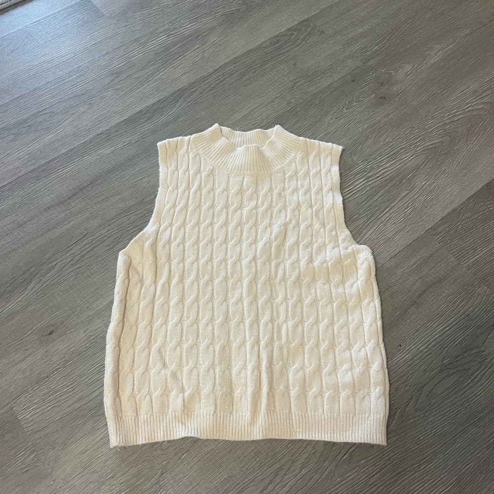Blue Rain Cream Crewneck Sweater